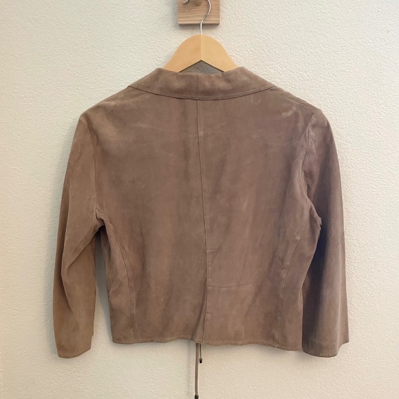 Vintage Armani Collezioni Vera Pelle/Suede Cropped Rushed Top/Jacket - Picture 6 of 12